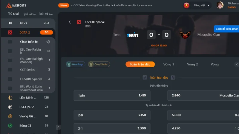 Tham Gia Cá Cược E-Sport BETVND